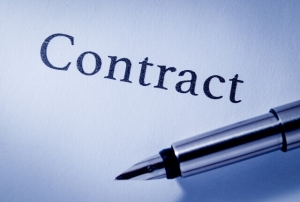 contract and a pen